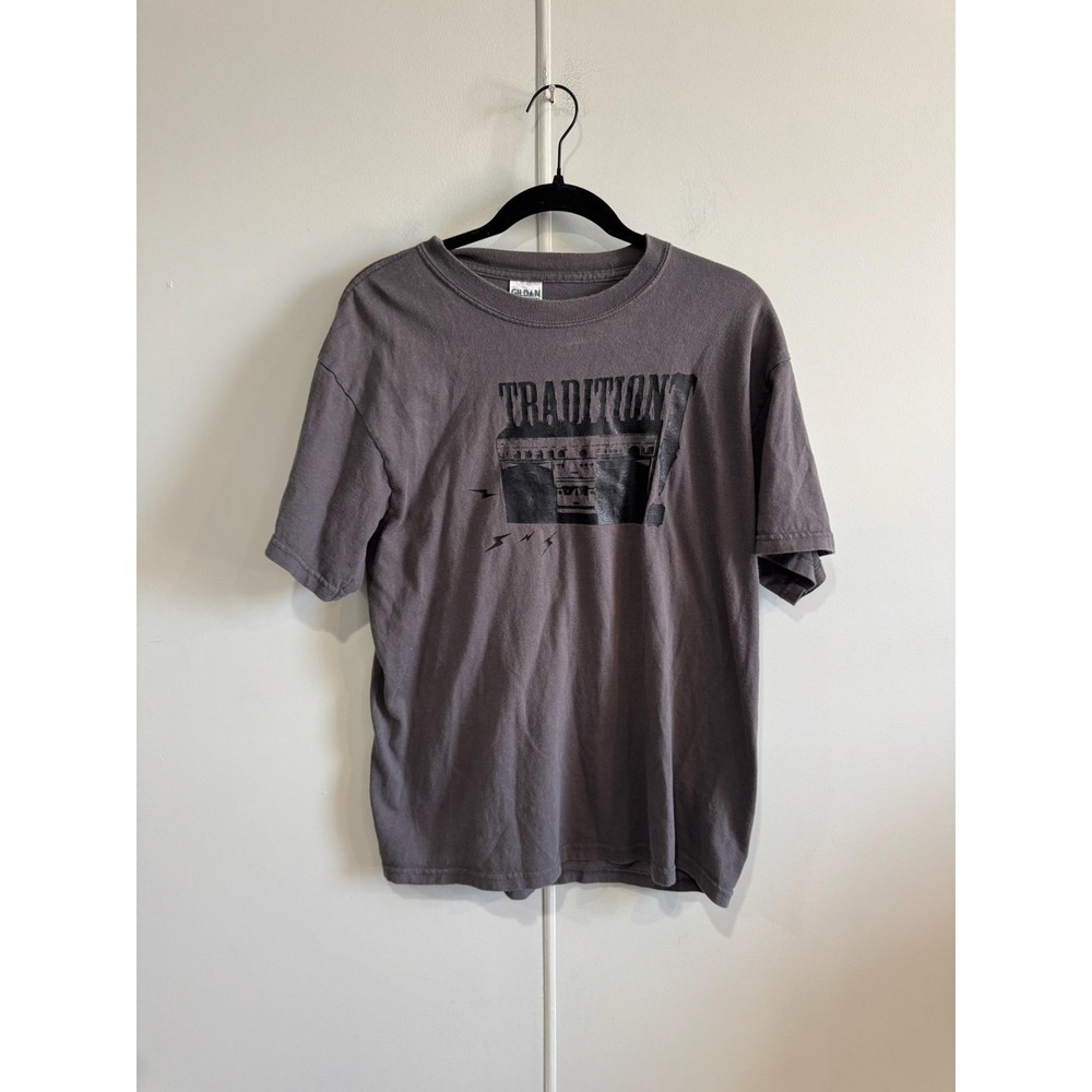 Tradition's Shirt Mens Medium Gray Gildan Ultra Cotton Hardcore Band Tee T-Shirt